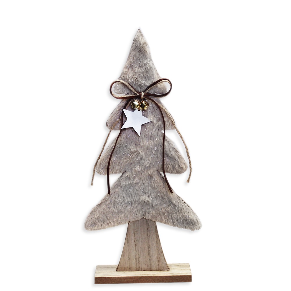 Stromek dřevo textil 31cm béžová